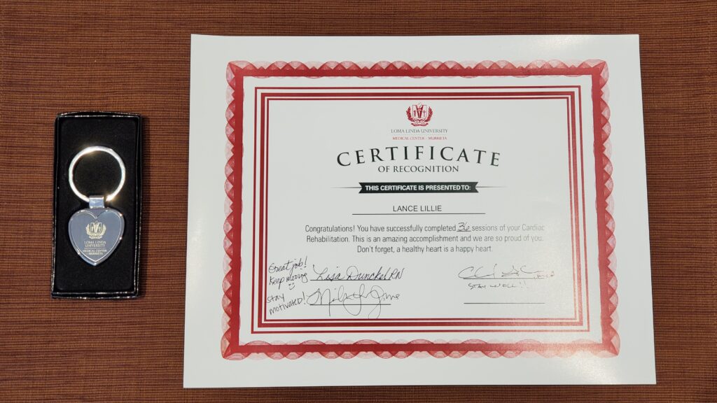 Cardic Rehab Graduation Certificate